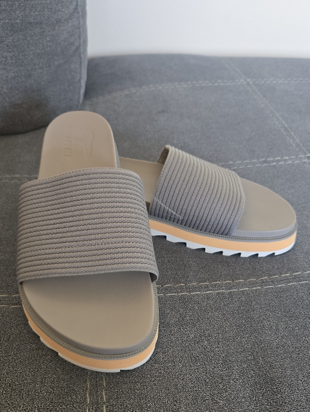 Sorel Grey Easy Slide Sandals